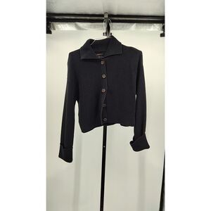 Quince Black Button-Up Sweater
